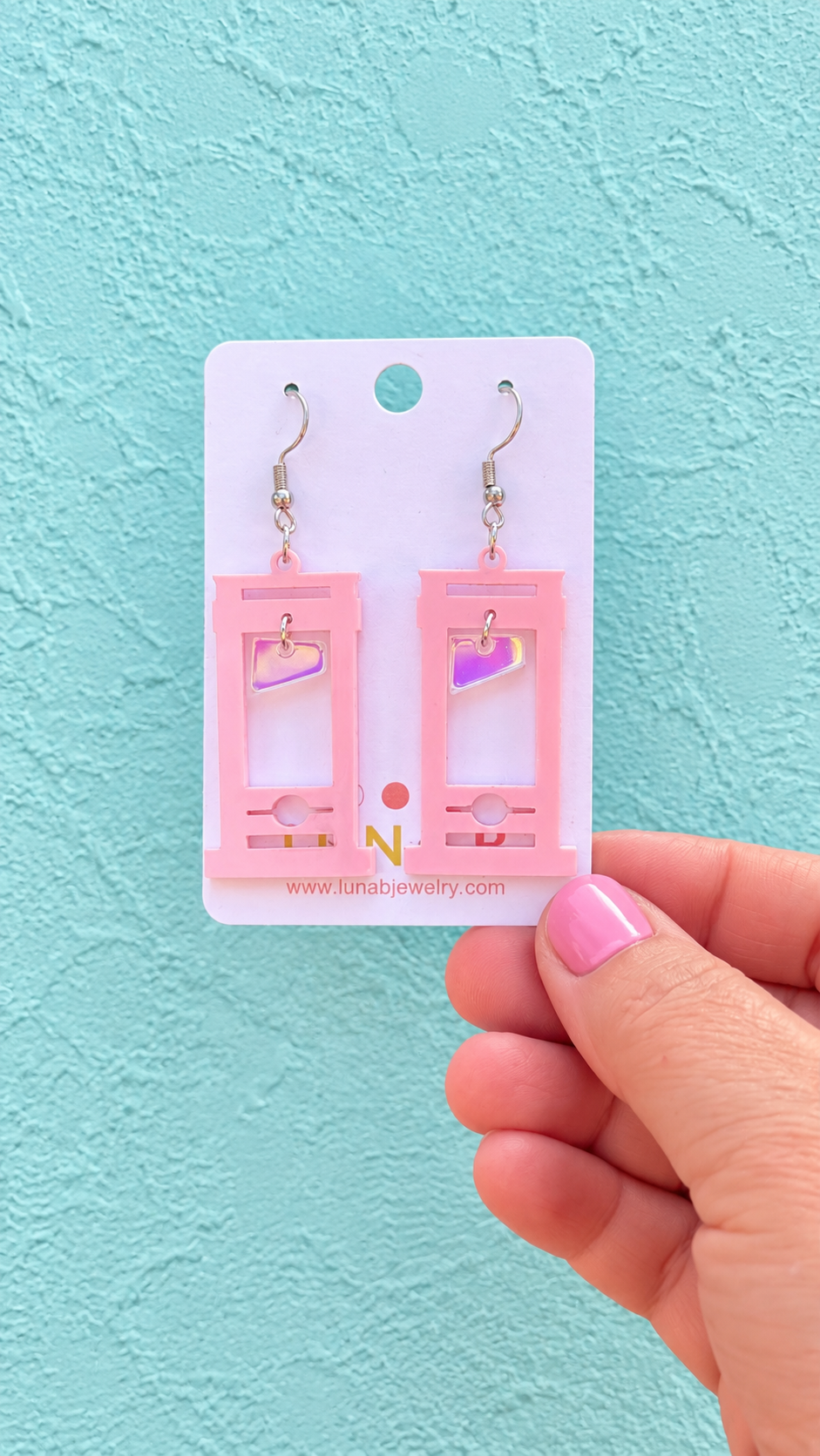 Pink Guilloteenies | Guillotine Earrings