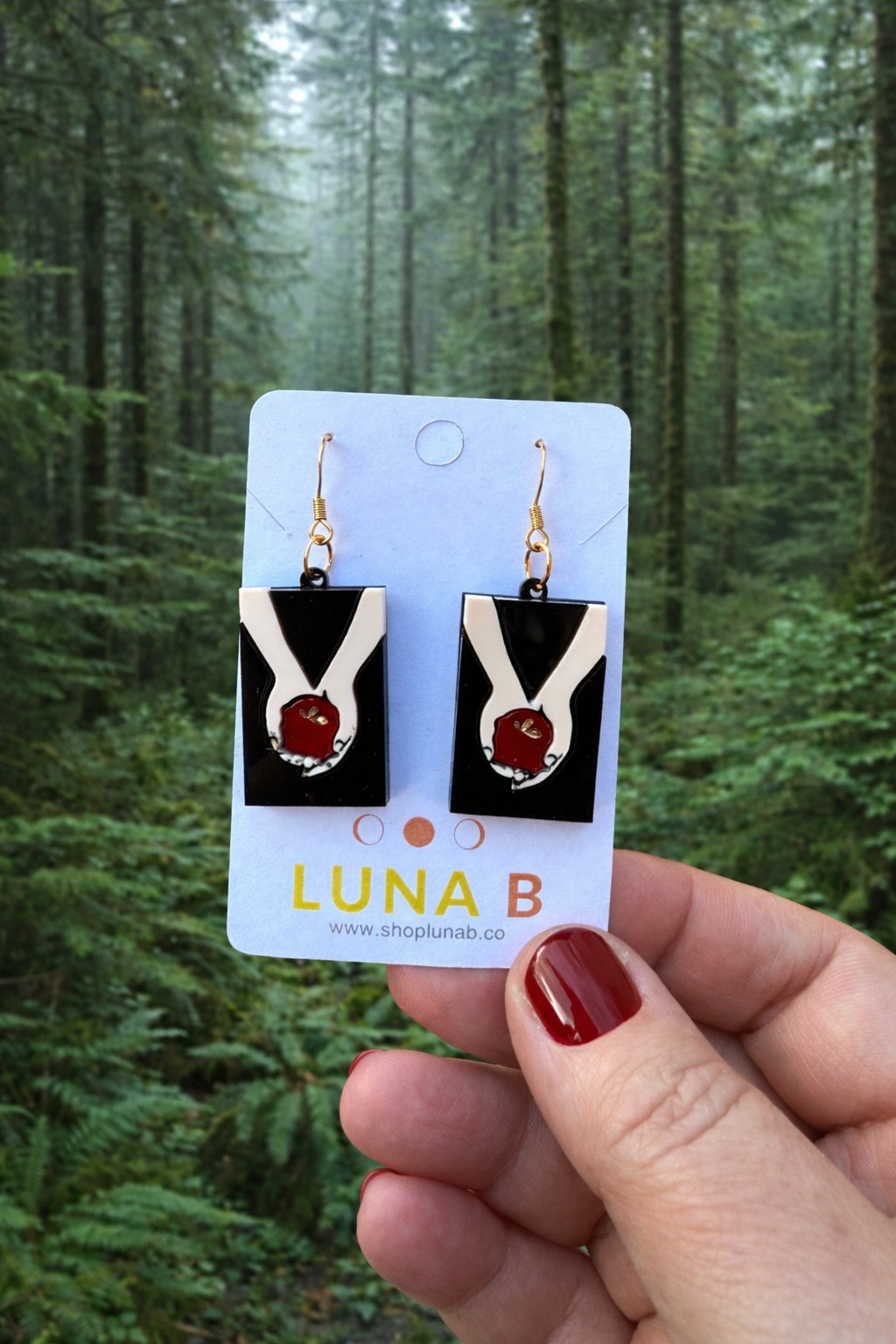 Vampire Romance Book Cover Earrings – Gothic Apple Laser Cut Dangles