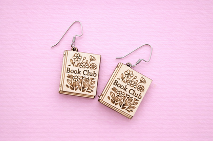 Book Club Wood Earrings