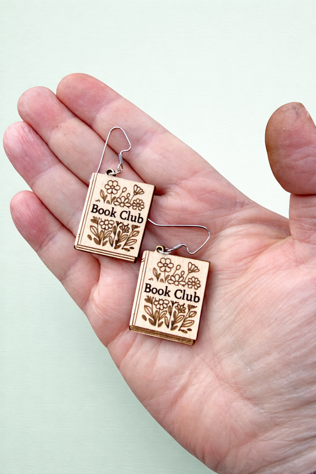Book Club Wood Earrings