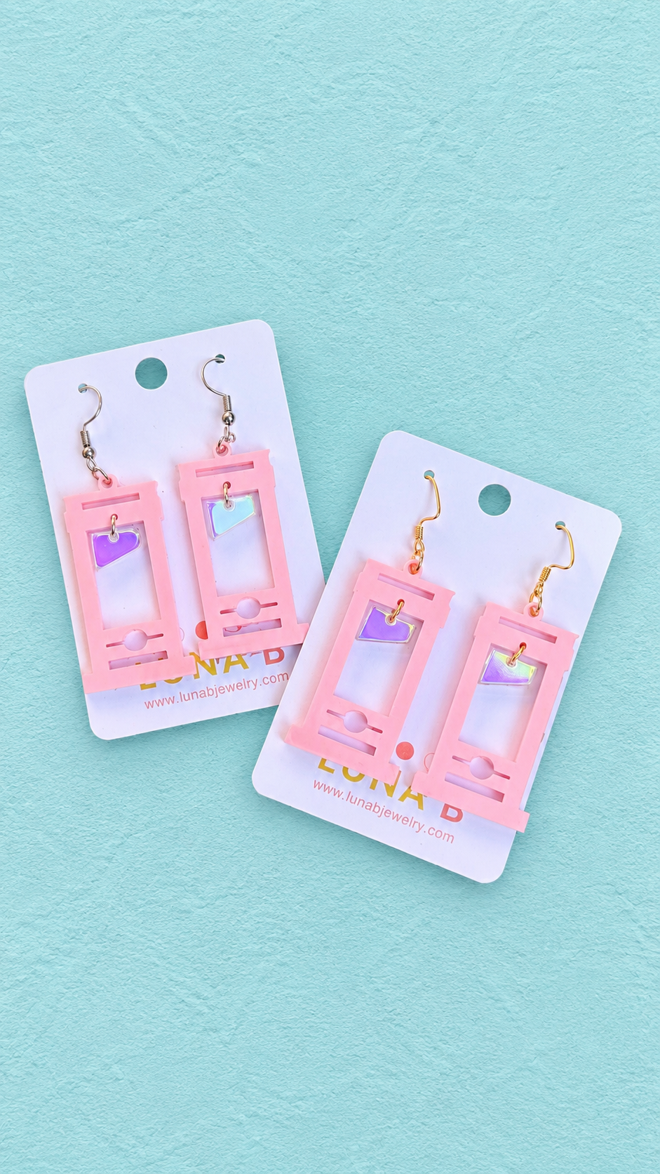 Pink Guilloteenies | Guillotine Earrings