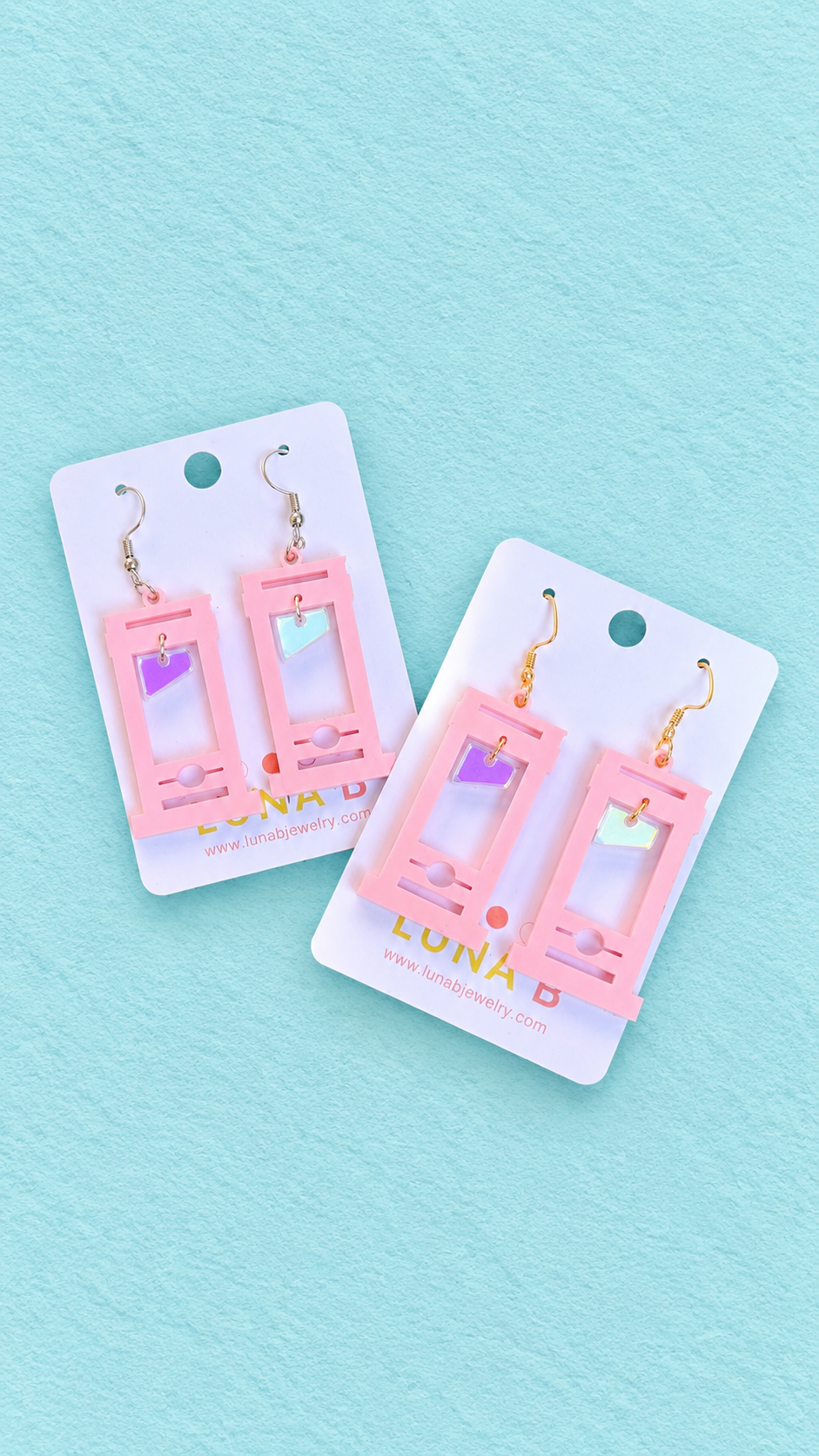 Pink Guilloteenies | Guillotine Earrings