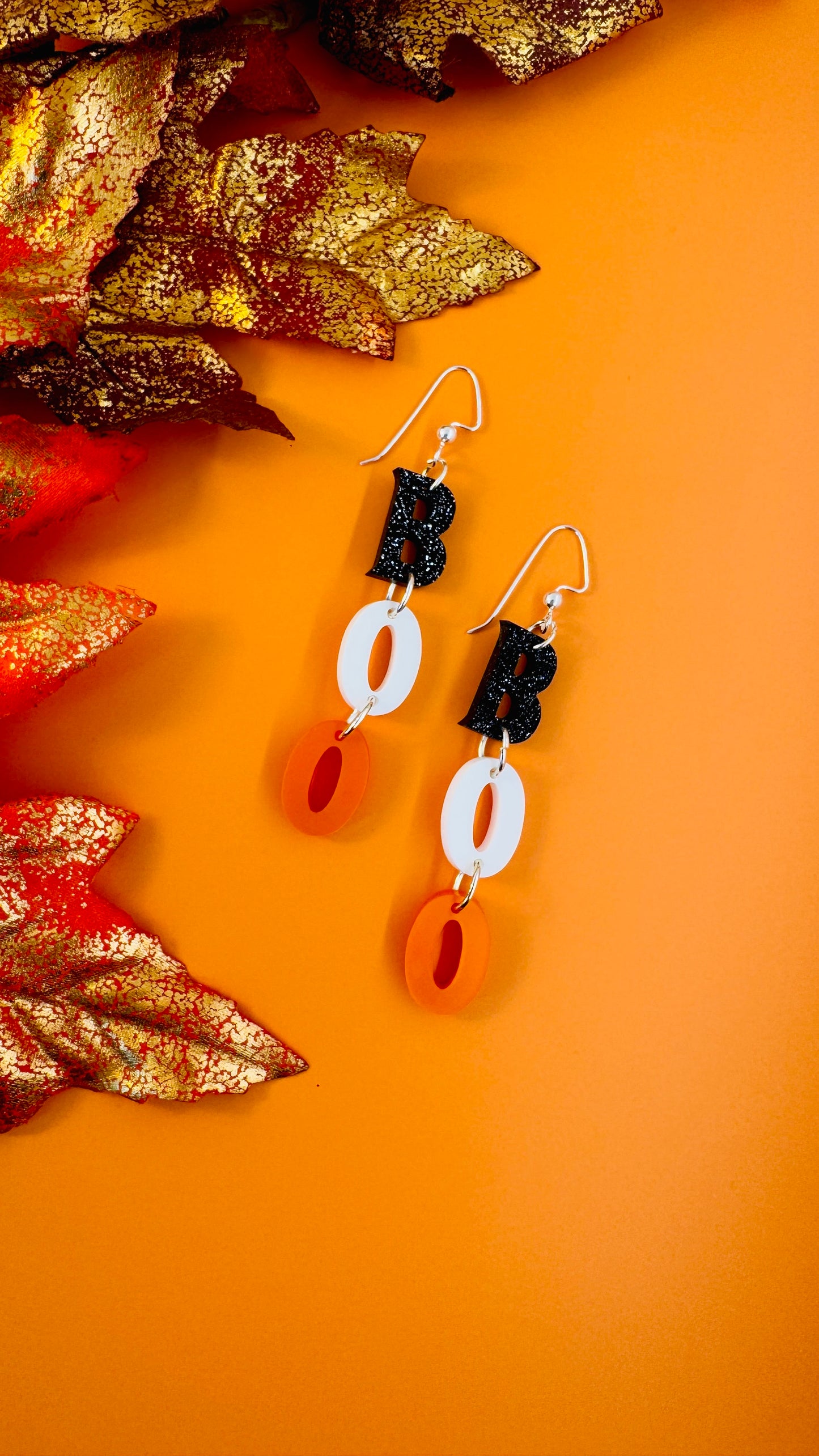 BOO Halloween Earrings – Cute Spooky Statement Jewelry for Sensitive Ears