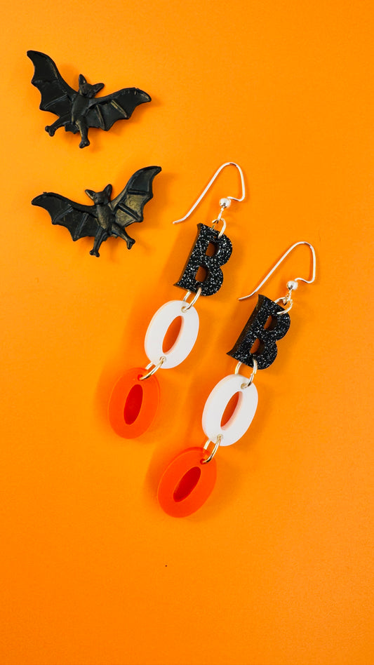BOO Halloween Earrings – Cute Spooky Statement Jewelry for Sensitive Ears
