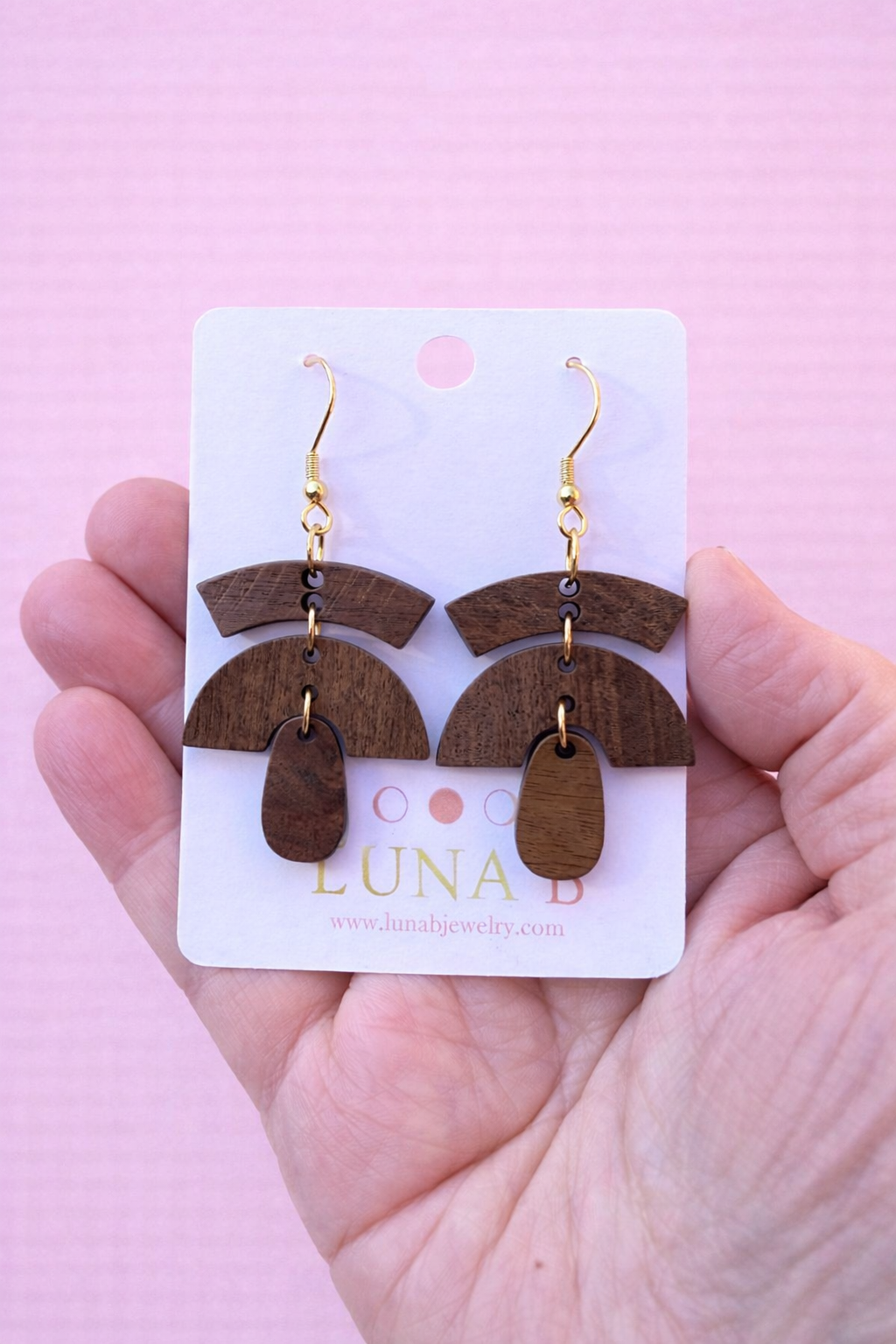 Modern Arc Wooden Earrings
