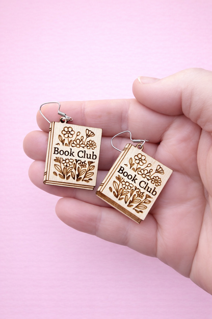 Book Club Wood Earrings