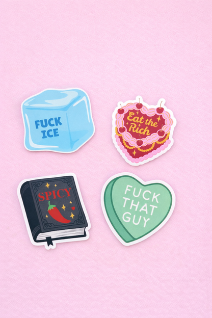 Fuck That Guy Conversation Heart Vinyl Sticker