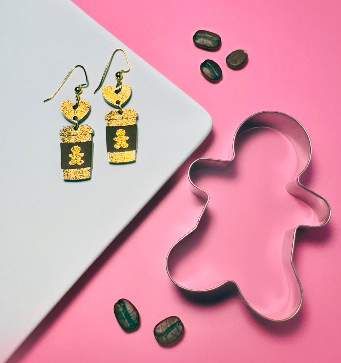 Peppermint Latte & Gingerbread Latte Earrings – Festive Holiday Coffee Dangles | Luna B Jewelry