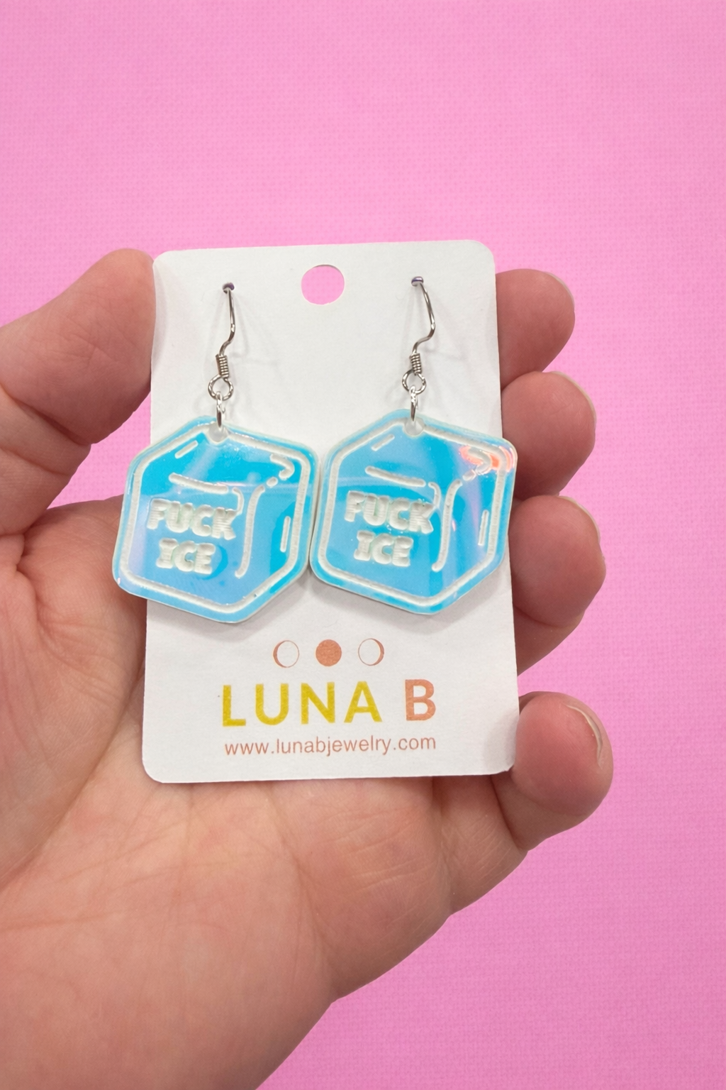 Fuck ICE Protest Earrings + Pin – Protest Acrylic Statement Earrings or Pin