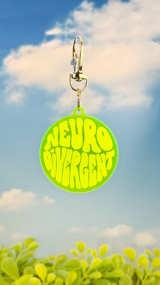 Neurodivergent Acrylic Keychain – Retro Laser-Cut Design