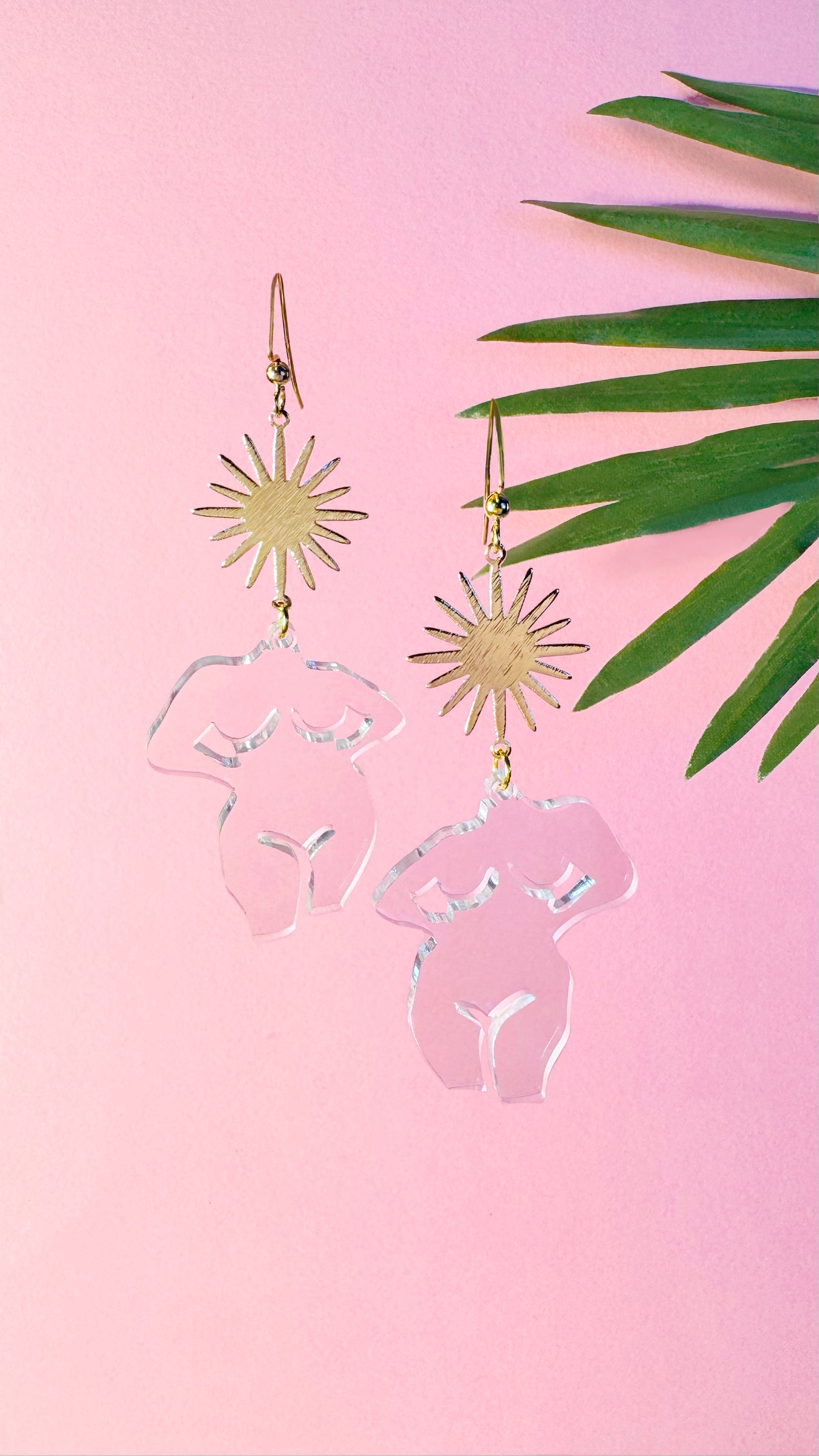 Crowned Goddess Earrings – Body-Positive Celestial Statement Jewelry