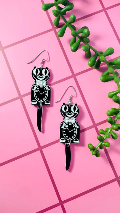 Cat Clock Earrings