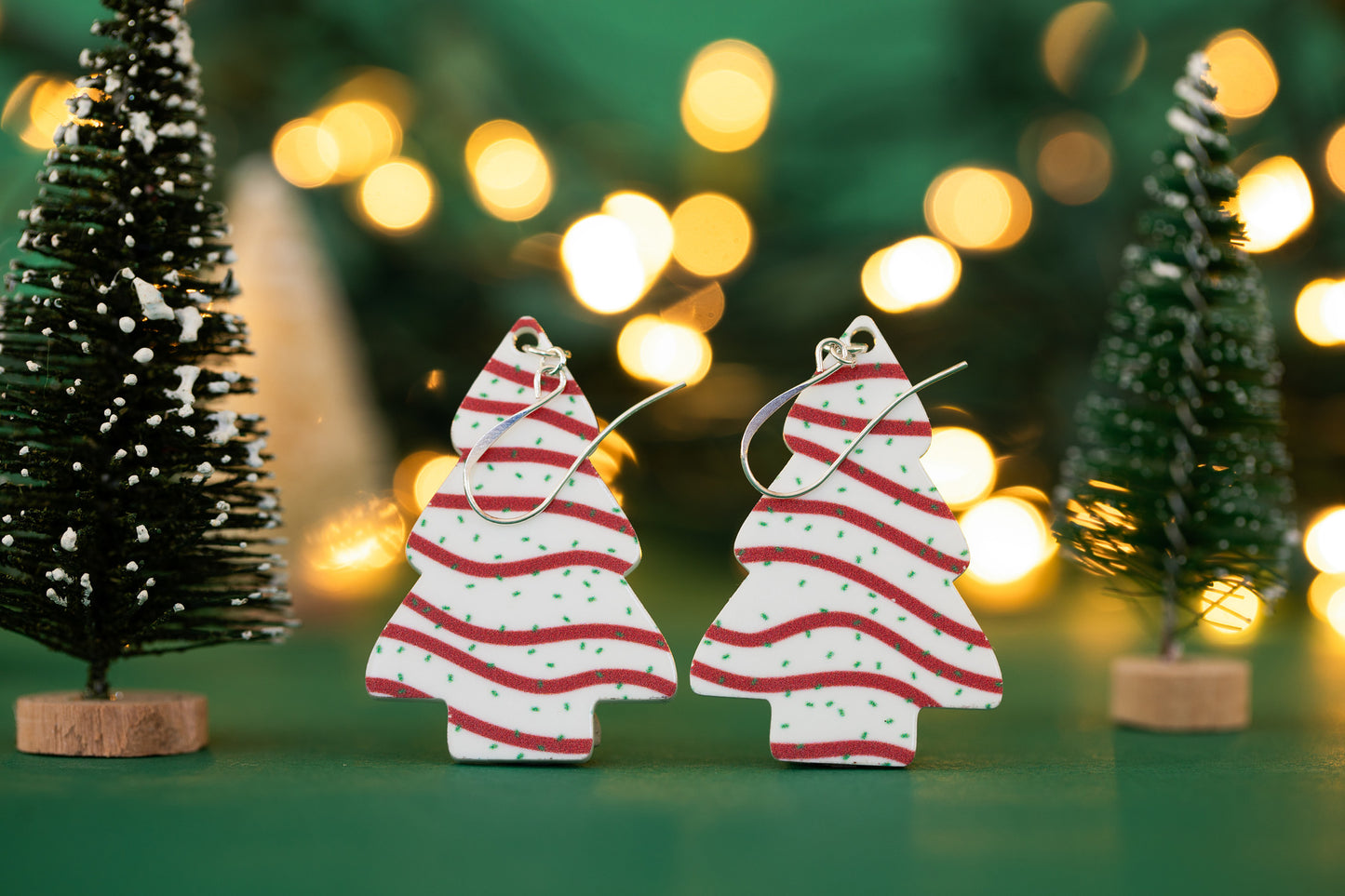 Holiday Snack Cake Tree Earrings