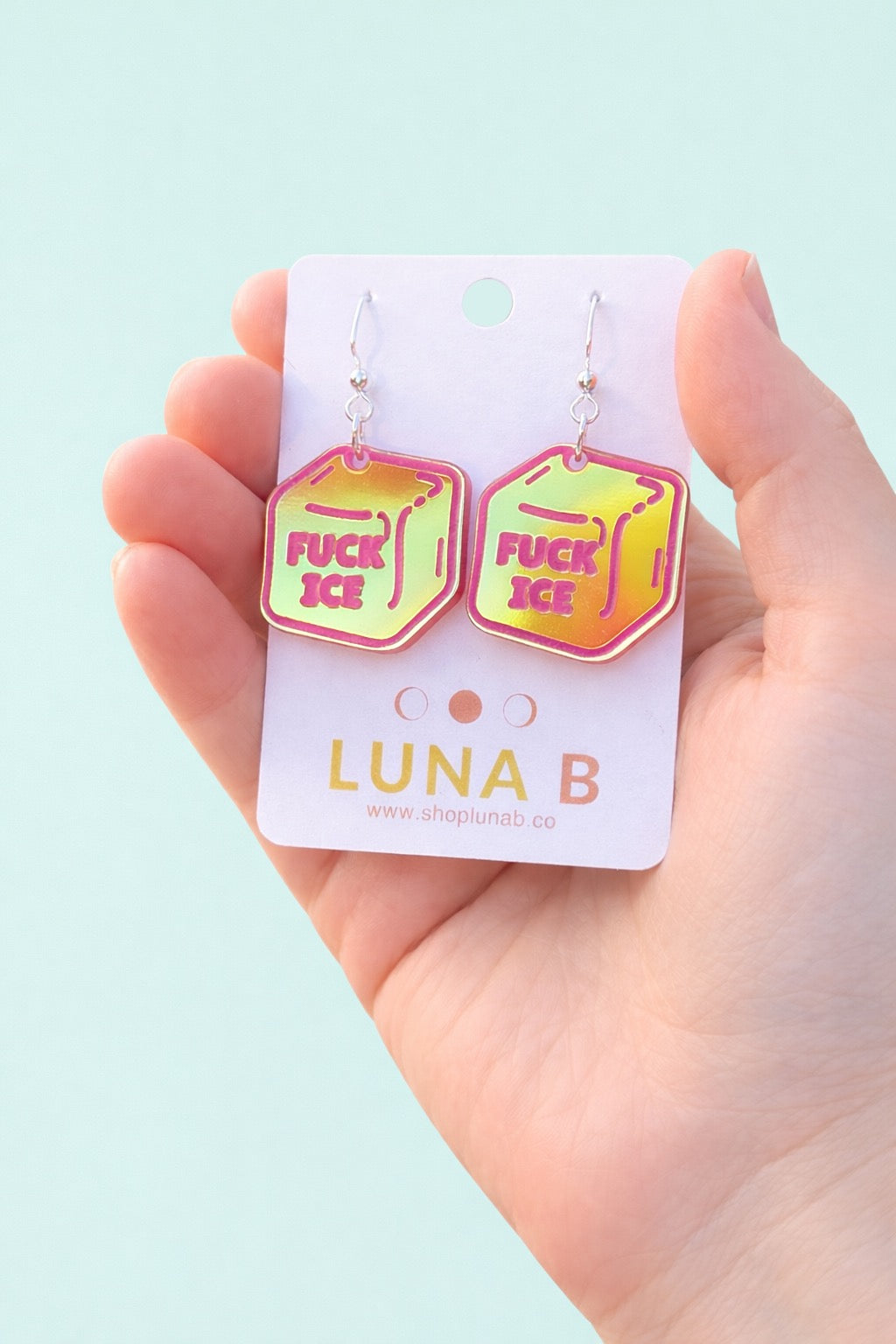Fuck ICE Protest Earrings + Pin – Protest Acrylic Statement Earrings or Pin