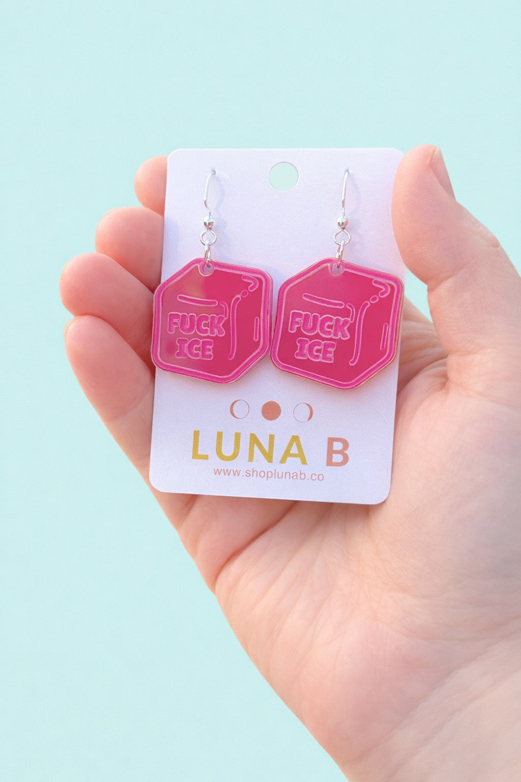 Fuck ICE Protest Earrings + Pin – Protest Acrylic Statement Earrings or Pin