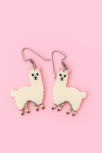 Llama Earrings – Petite Acrylic Dangles Inspired by Portland’s Beloved Therapy Llamas | Luna B Jewelry