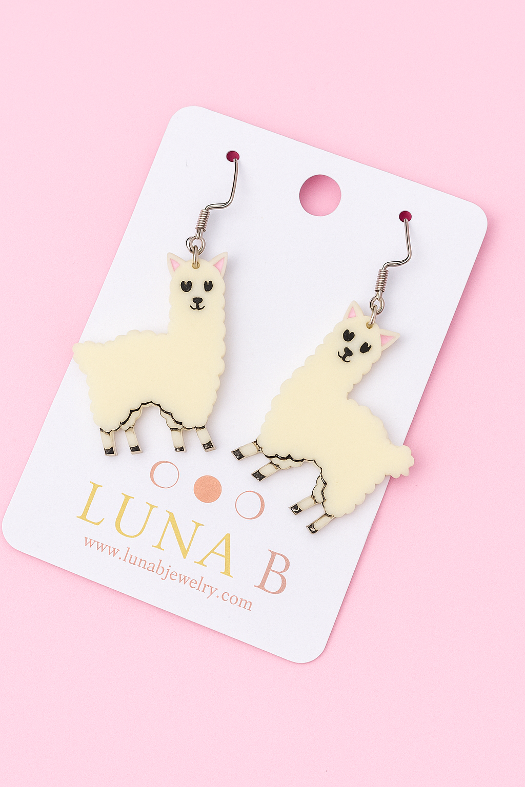 Llama Earrings – Petite Acrylic Dangles Inspired by Portland’s Beloved Therapy Llamas | Luna B Jewelry