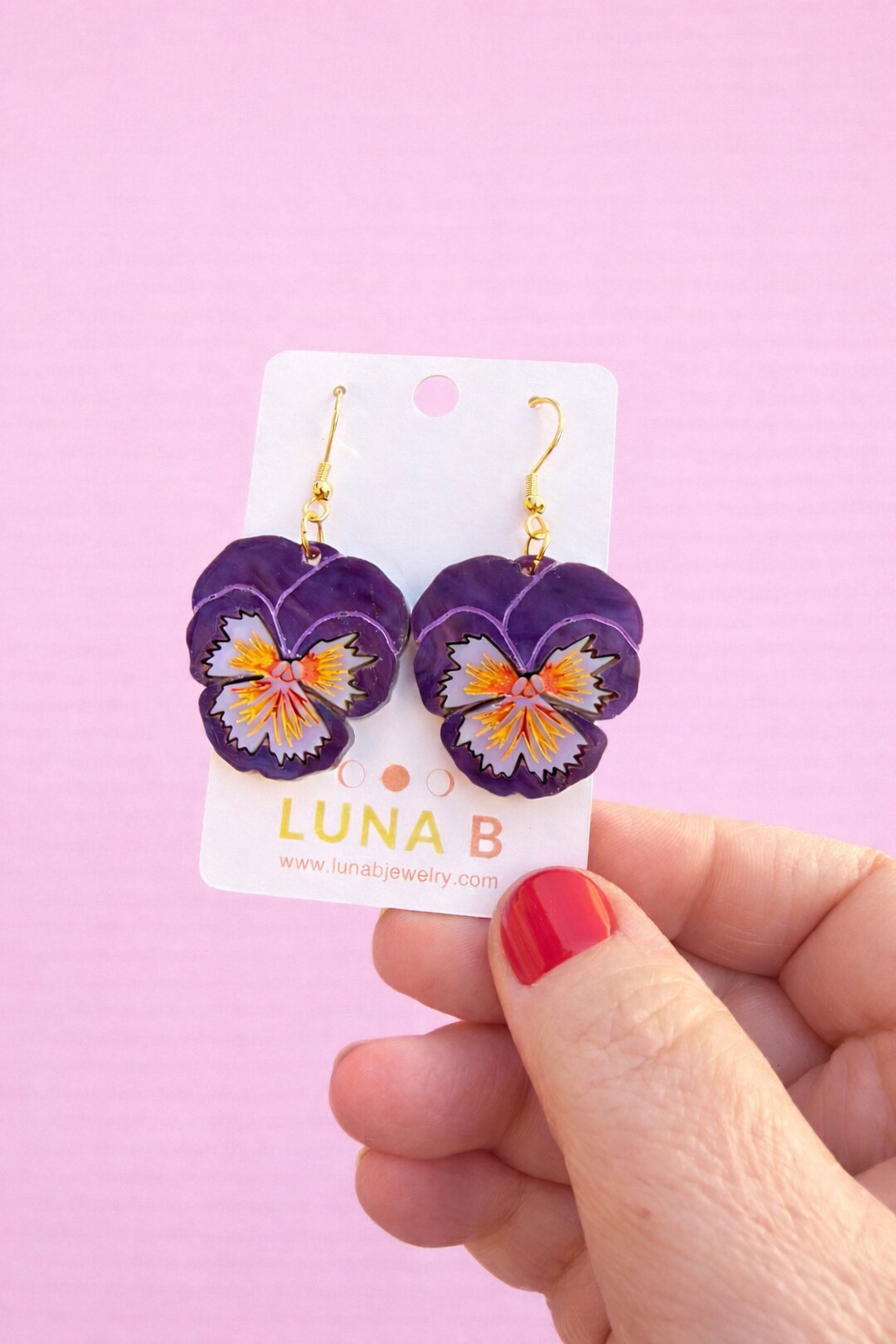 Purple Pansy Earrings – Handmade Floral Statement Earrings | Mother’s Day Gift