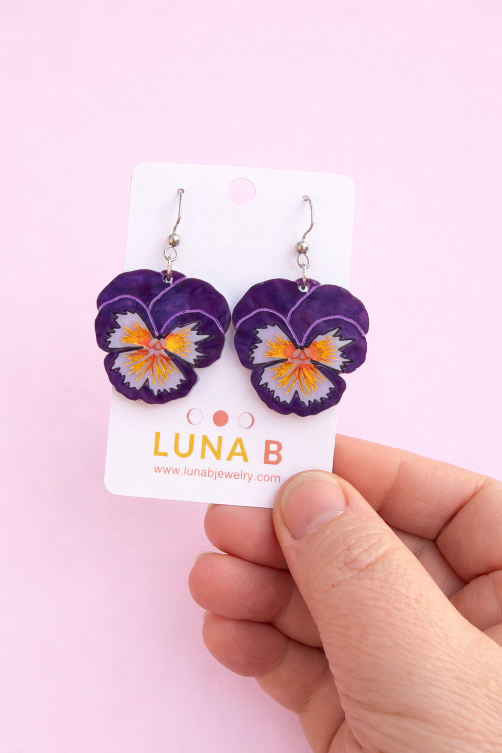 Purple Pansy Earrings – Handmade Floral Statement Earrings | Mother’s Day Gift