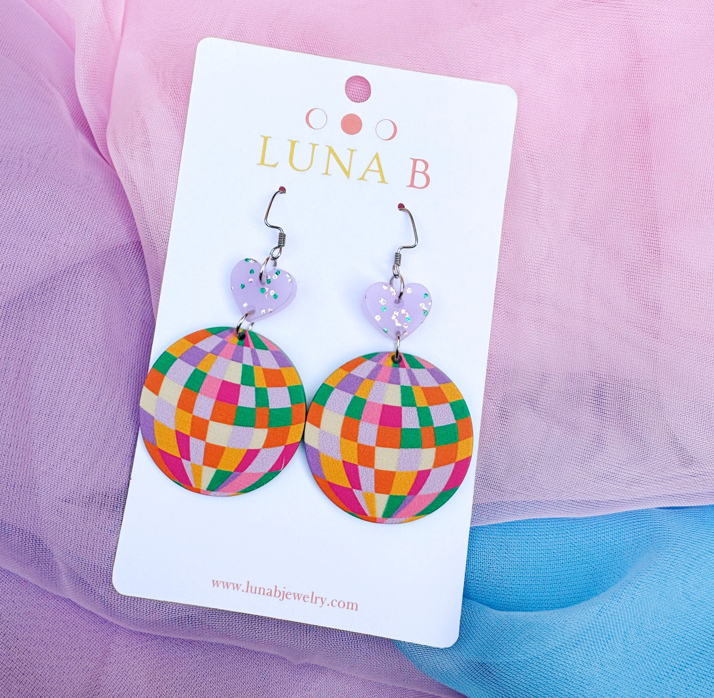 Rainbow Disco Love Earrings