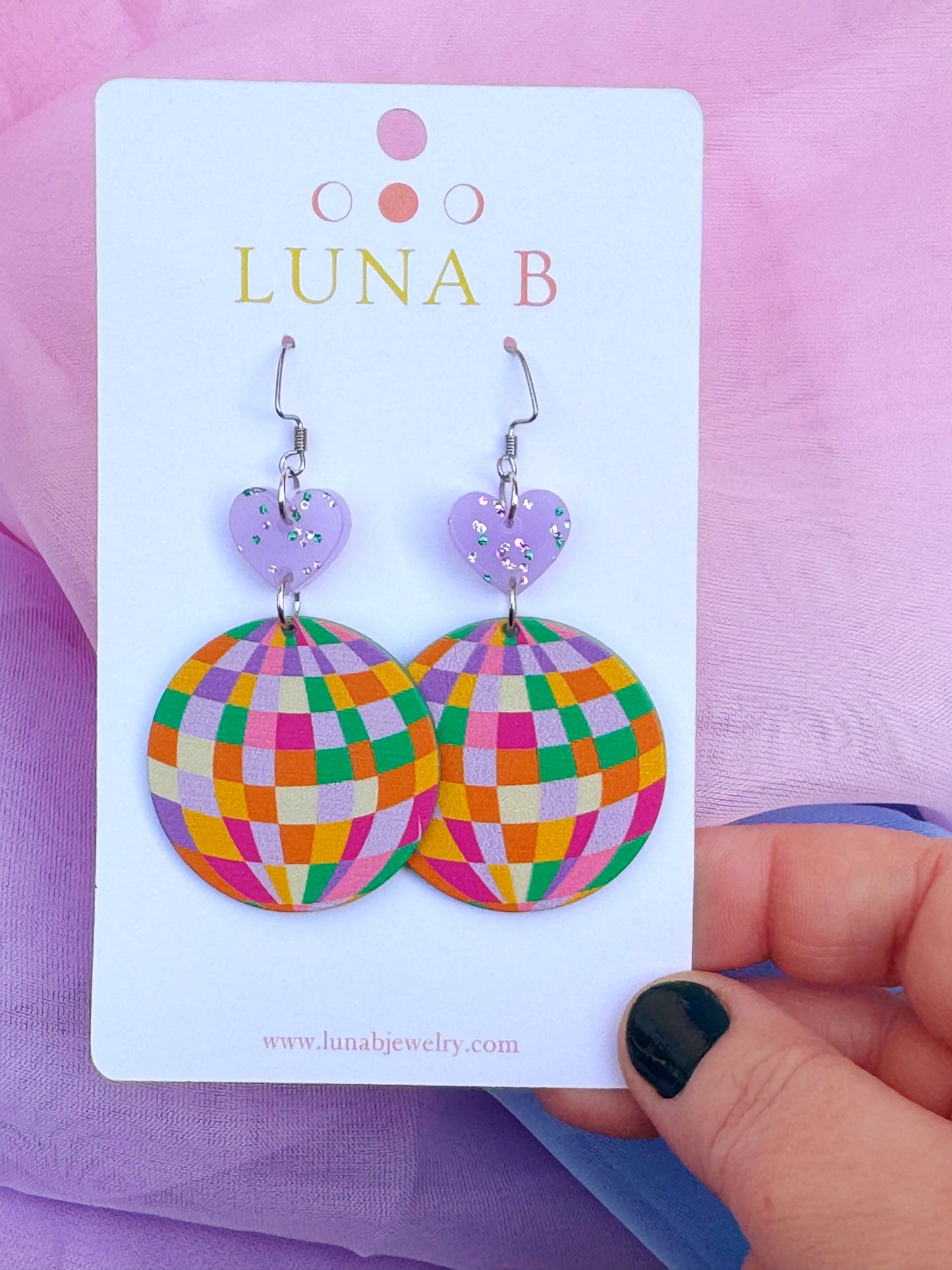 Rainbow Disco Love Earrings