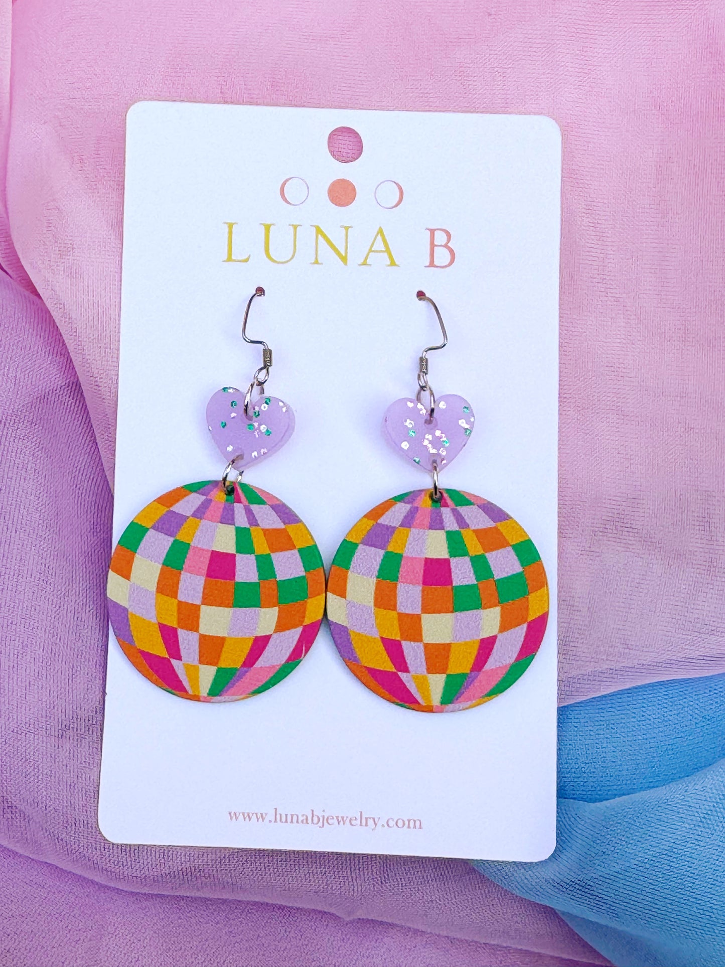 Rainbow Disco Love Earrings