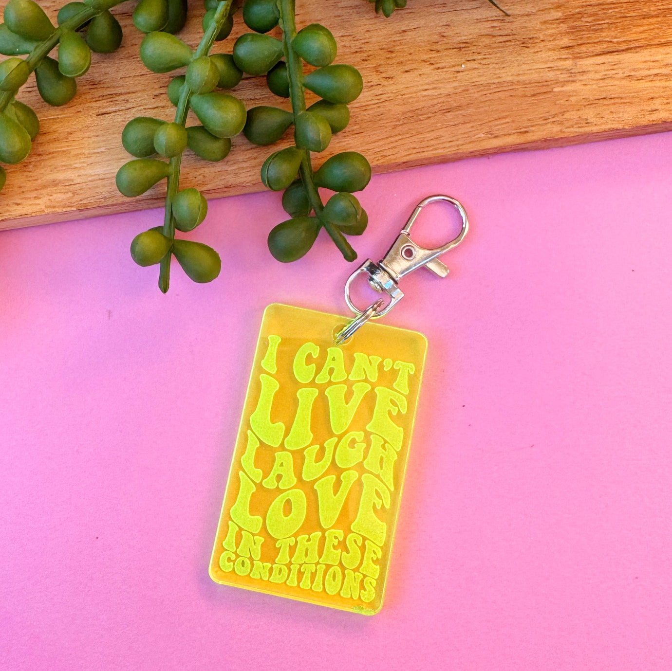 I Can't Live Laugh Love In These Conditions Keychain