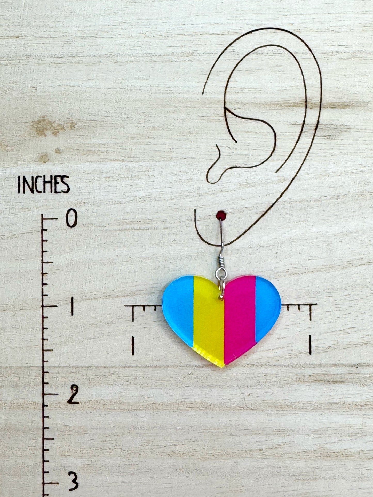 Pansexual Pride Heart Earrings