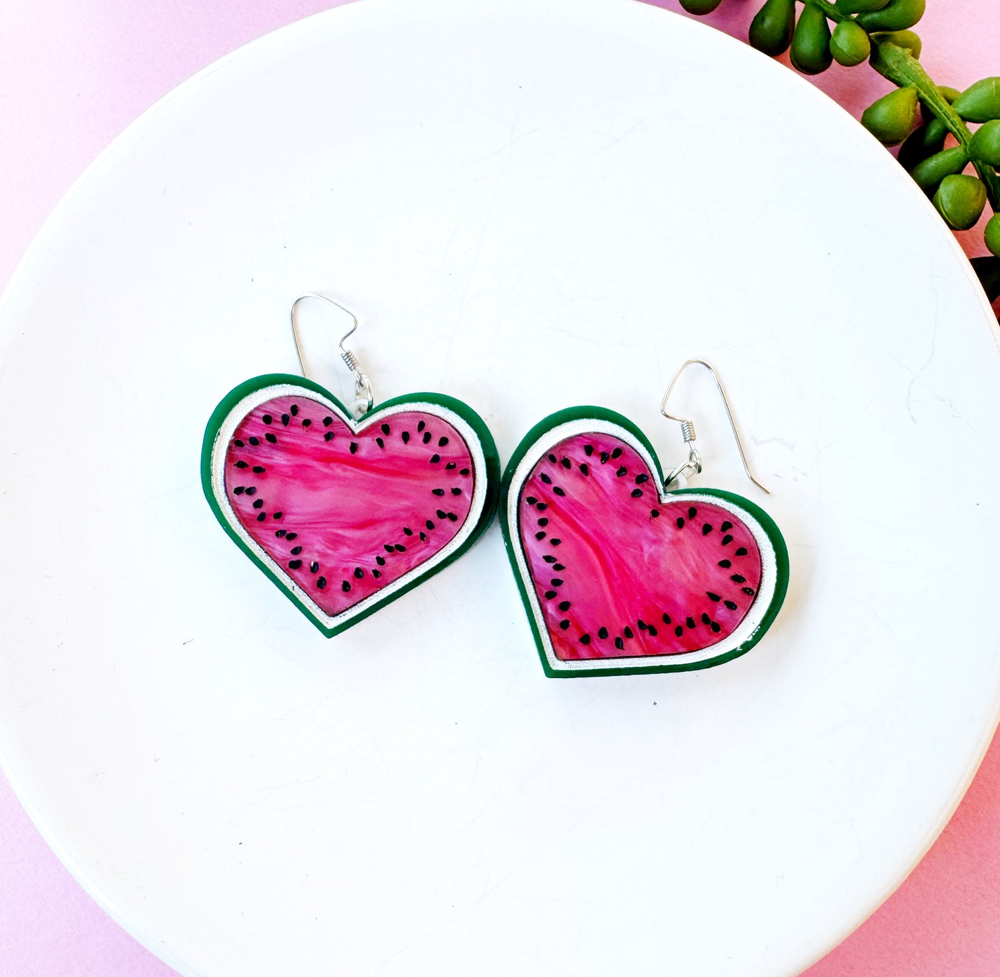 Watermelon Sugar Heart Earrings – Sweet Summer Collection