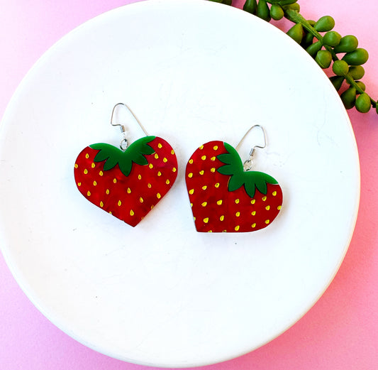 Berry in Love Heart Earrings – Sweet Summer Collection