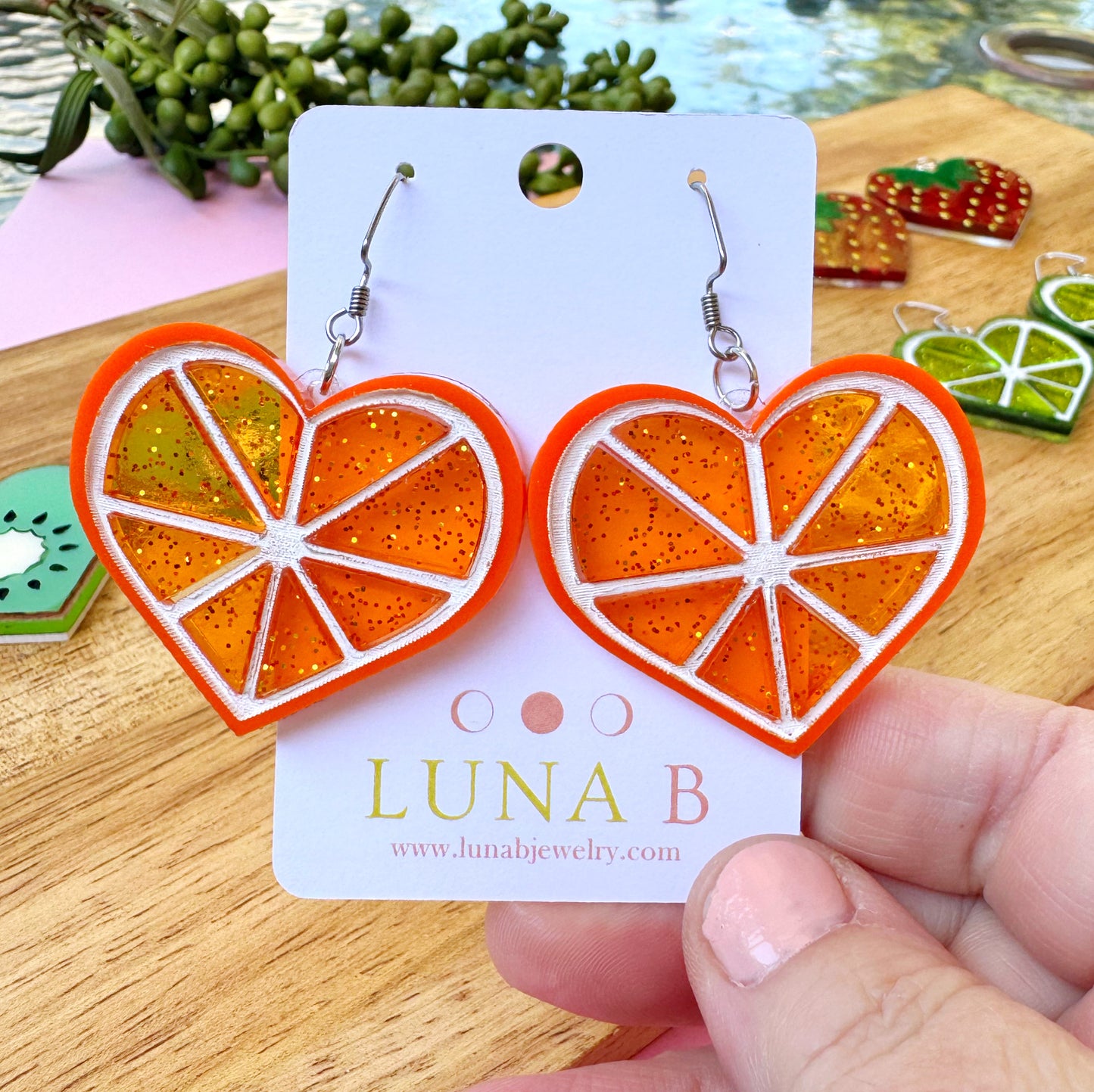 Orange You Glad Heart Earrings – Sweet Summer Collection