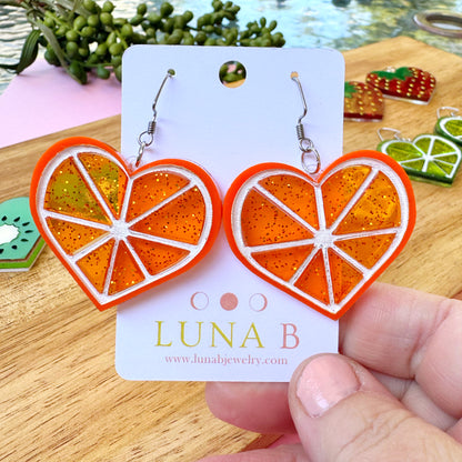 Orange You Glad Heart Earrings – Sweet Summer Collection