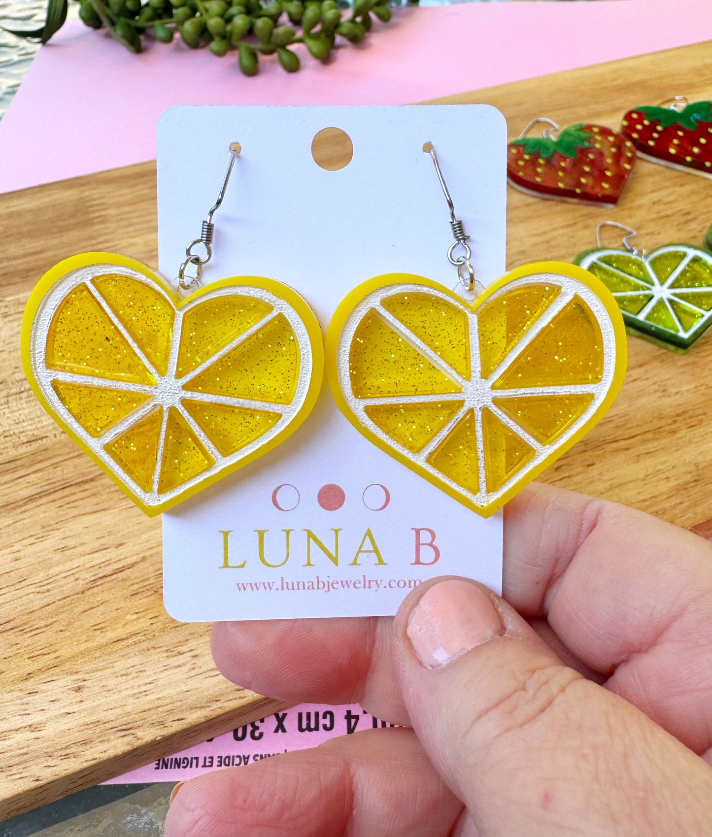 Lemon Drop Heart Earrings – Sweet Summer Collection