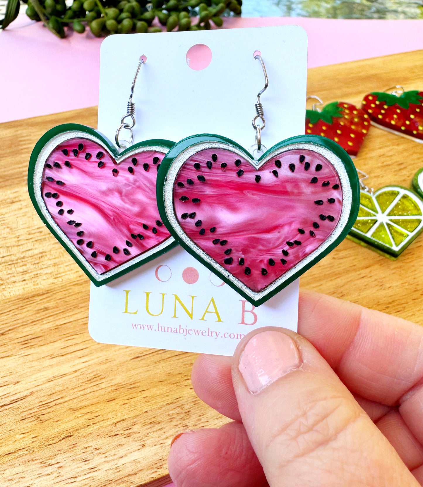 Watermelon Sugar Heart Earrings – Sweet Summer Collection