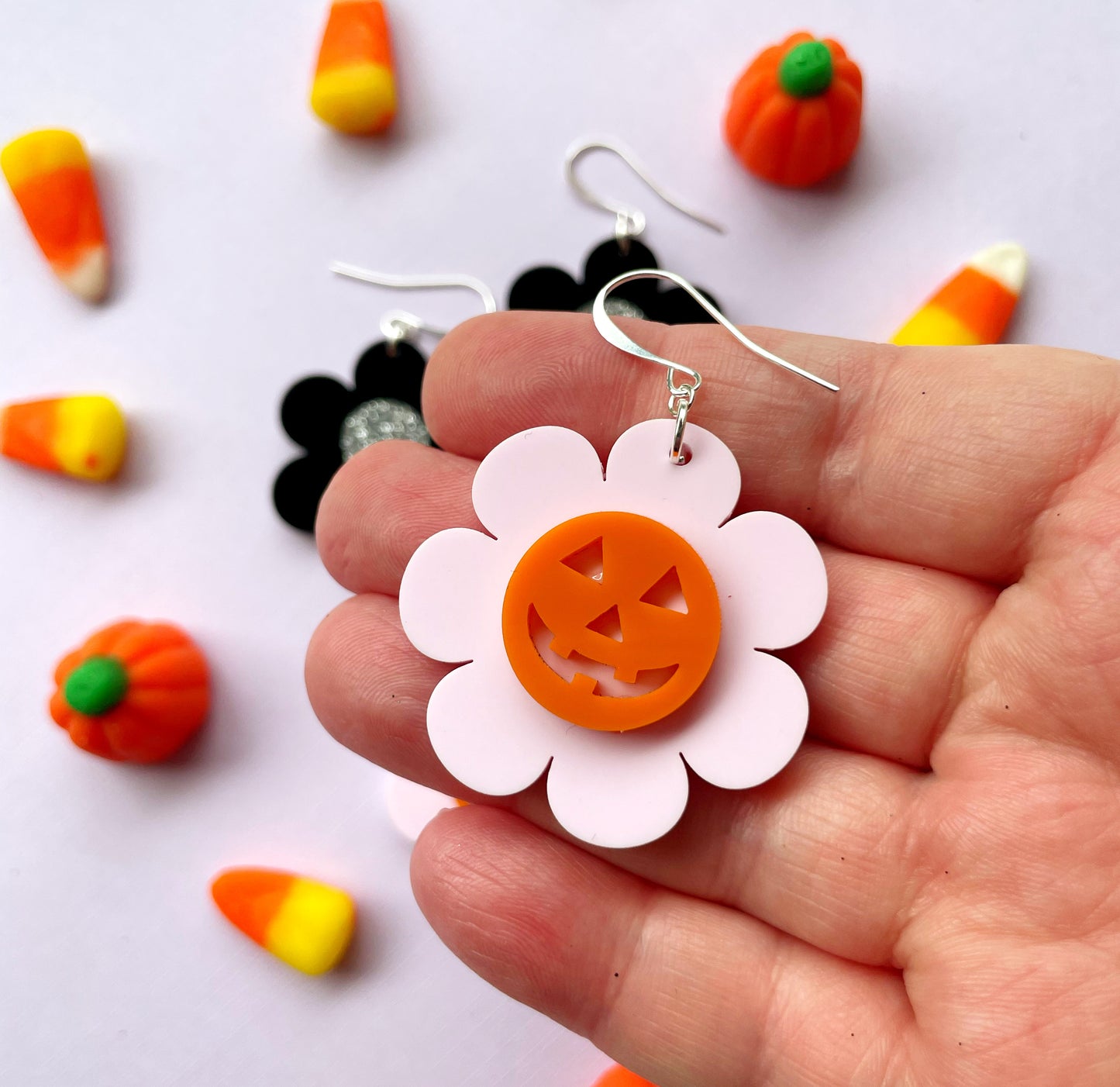 Halloween Blossom Earrings - Skulls or Pumpkins