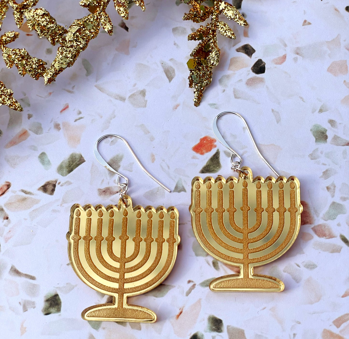 Menorah Hanukkah Earrings