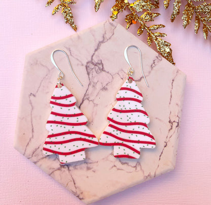 Holiday Snack Cake Tree Earrings