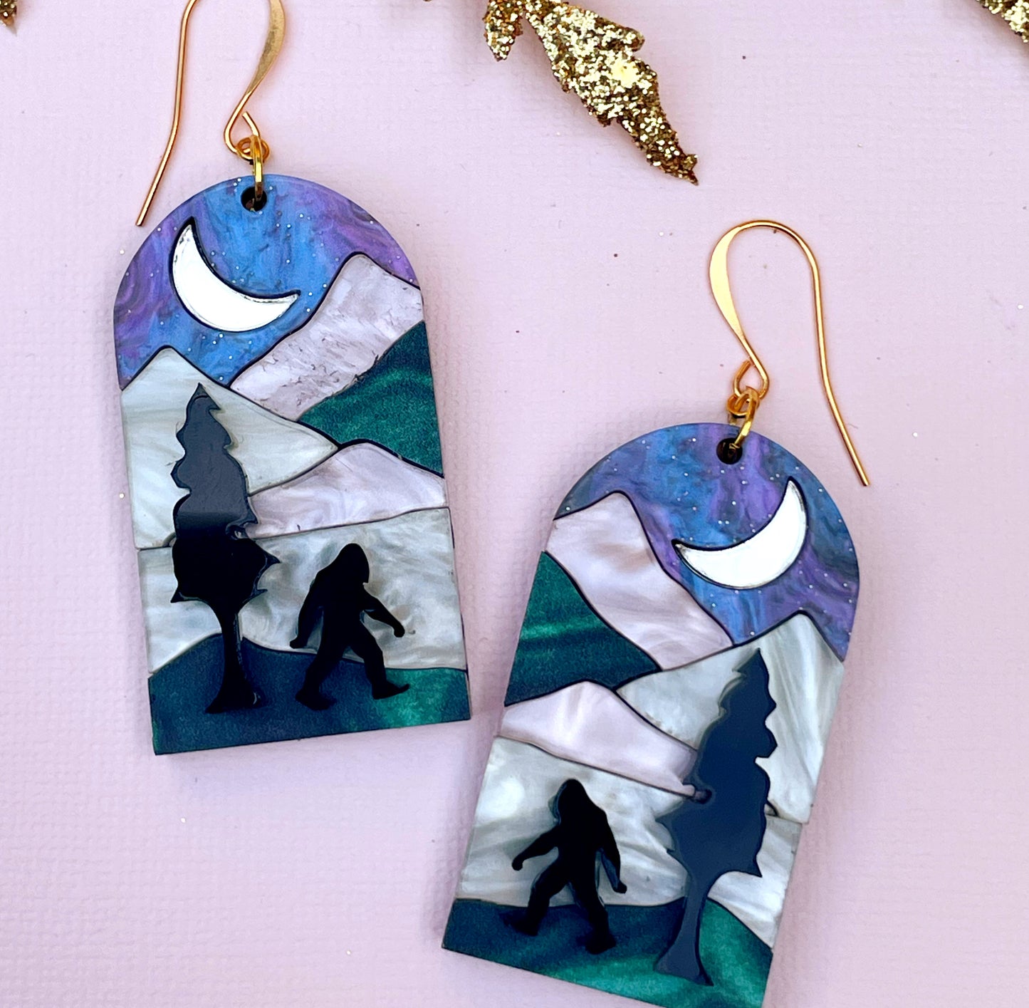 Sasquatch Landscape Mosaic Earrings