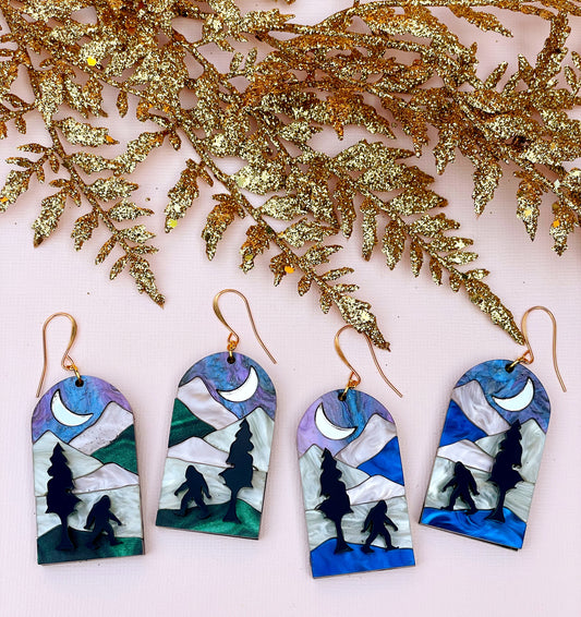 Sasquatch Landscape Mosaic Earrings