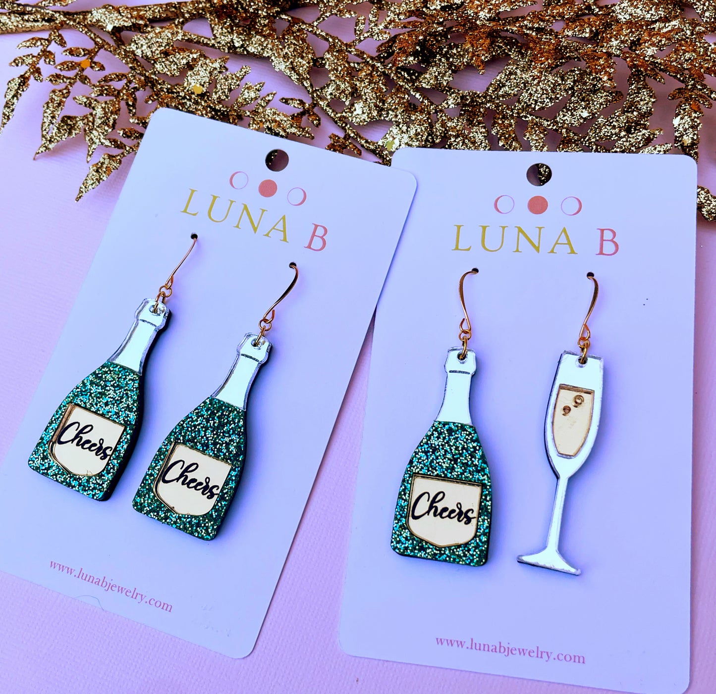 Champagne Bottle & Flute Earrings