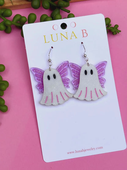 Ghost Fairy with Purple Wings Earrings