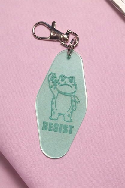 RESIST Protest Frog Motel Keychain