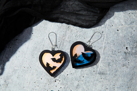 It's Freakin' Bats! Bats in Hearts Earrings
